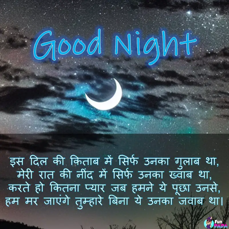 good night love shayari in hindi image