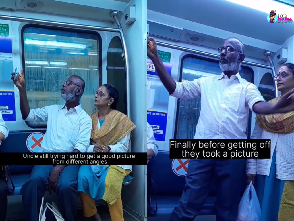 Cute Old Couple Selfie in Metro Viral Video